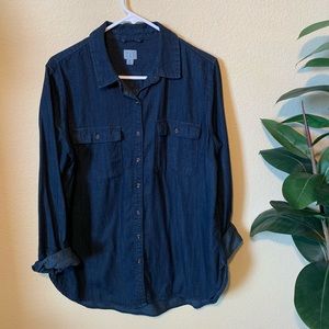 A New Day Denim Chambray Button Up Shirt